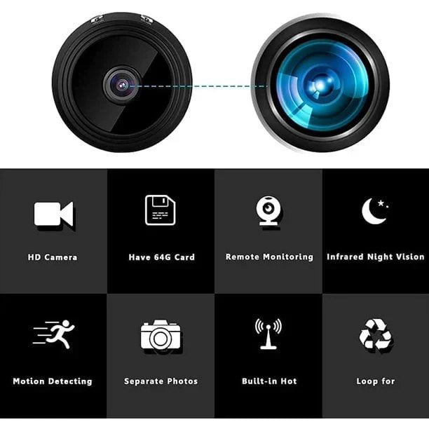 Mini Wireless Magnetic Camera – Live Audio & Video Feed with Magnet Mount for Home & Car