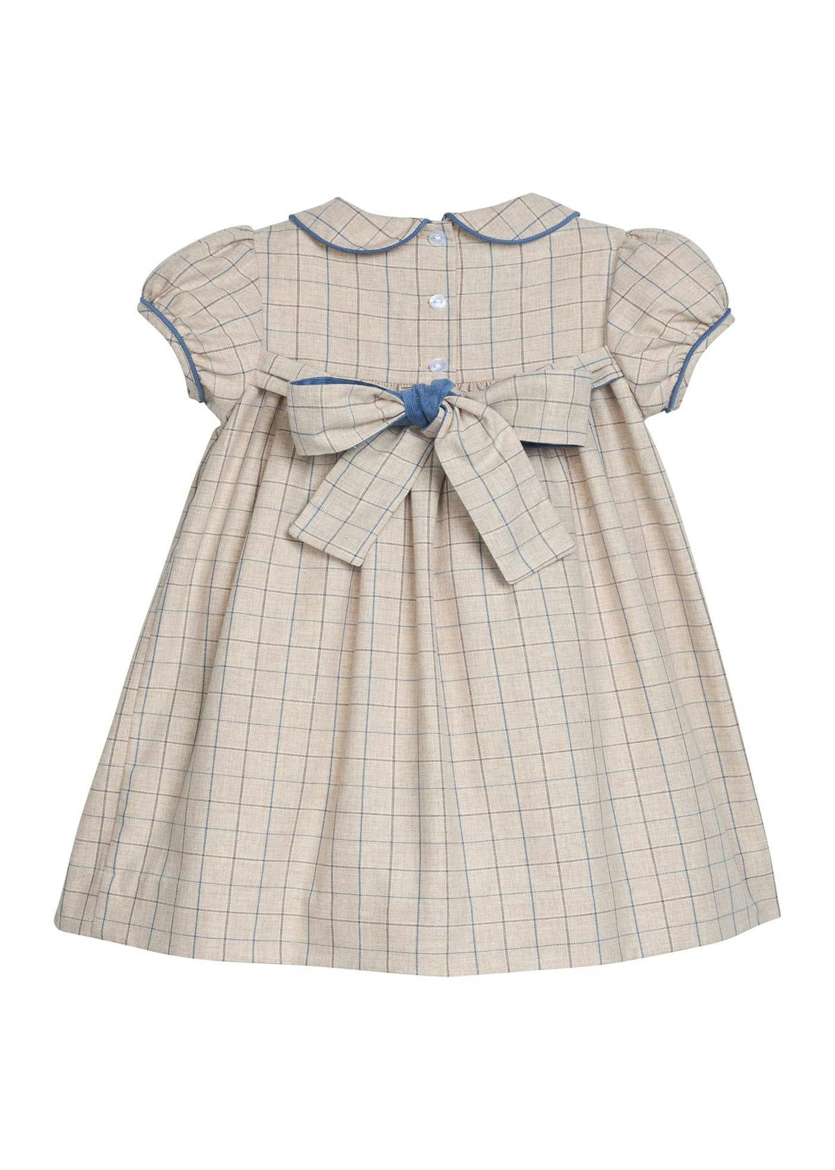 Smocked Natalie Dress - Durham Windowpane