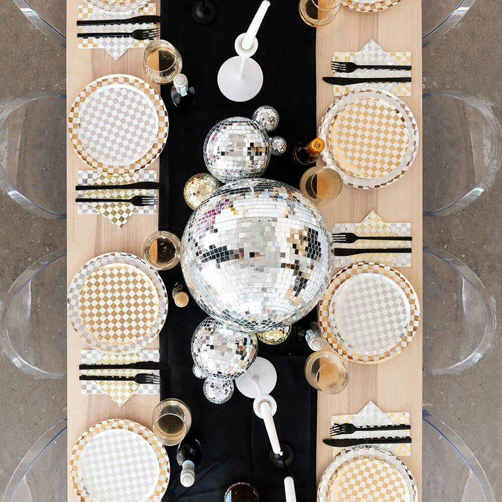 Check It! Gold Clash Check Guest Napkins