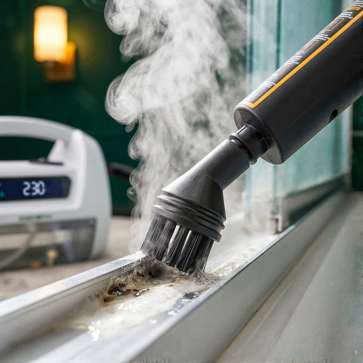 Handheld Steam Cleaner for Kitchen Grease, Range Hood & Stovetop — 230°F Dry Steam (Slate Black)