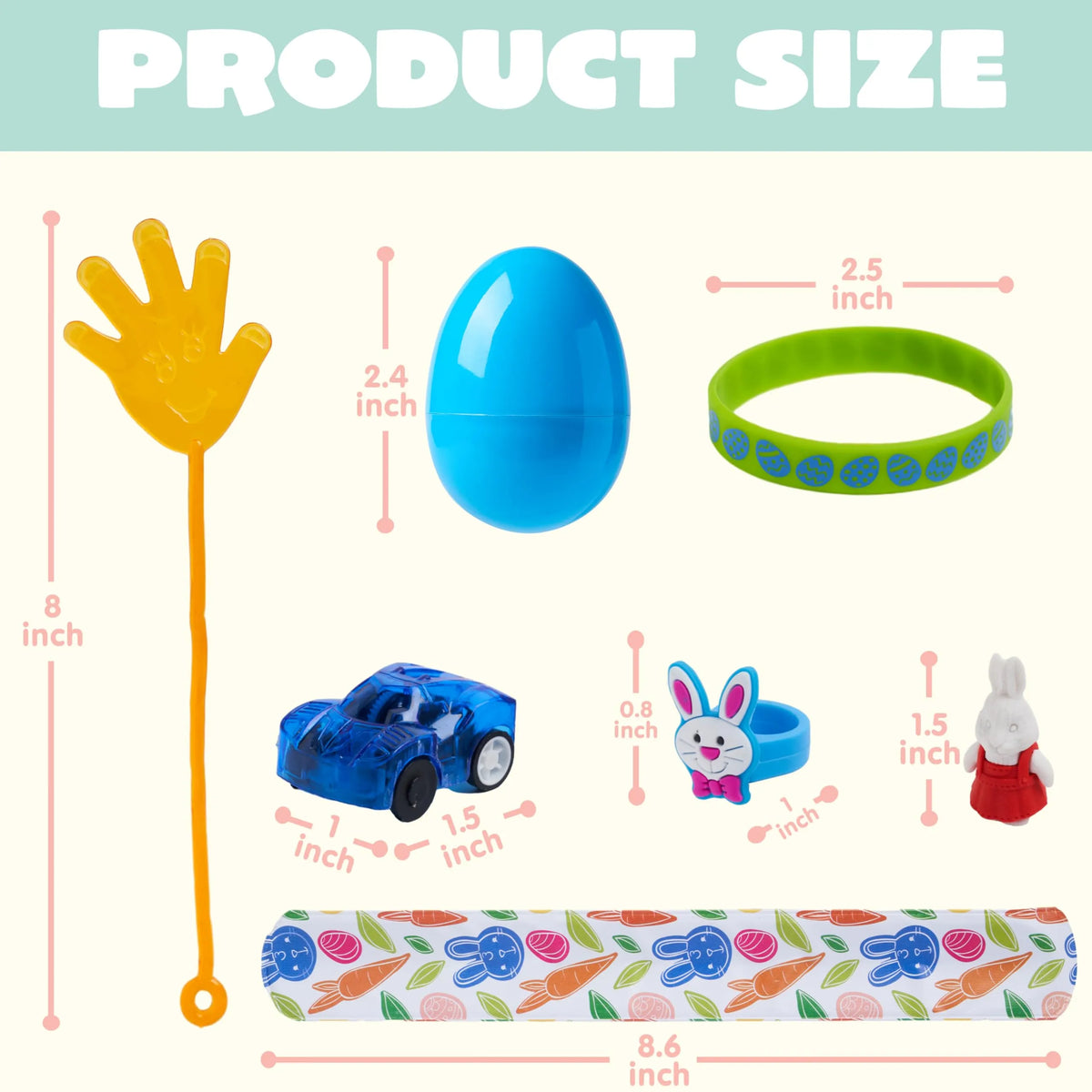 100Pcs Prefilled Easter Eggs With Assorted Toys Plus Stickers Inside for Easter Egg Hunt