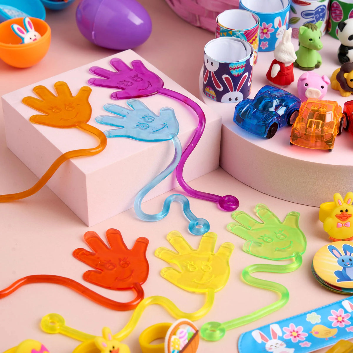 100Pcs Prefilled Easter Eggs With Assorted Toys Plus Stickers Inside for Easter Egg Hunt