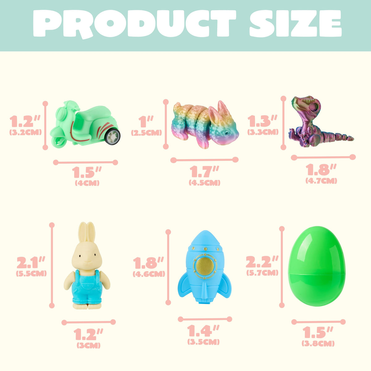 100 Pcs Prefilled Easter Eggs with Assorted Toys for Easter Hunt, Basket Stuffers & Classroom Prizes