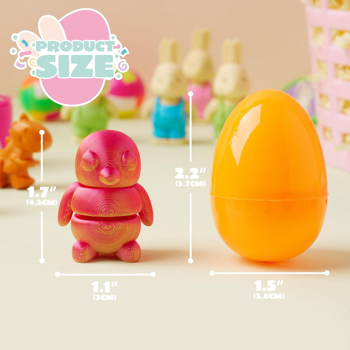 100 Pcs Prefilled Easter Eggs with Assorted Toys for Easter Hunt, Basket Stuffers & Classroom Prizes