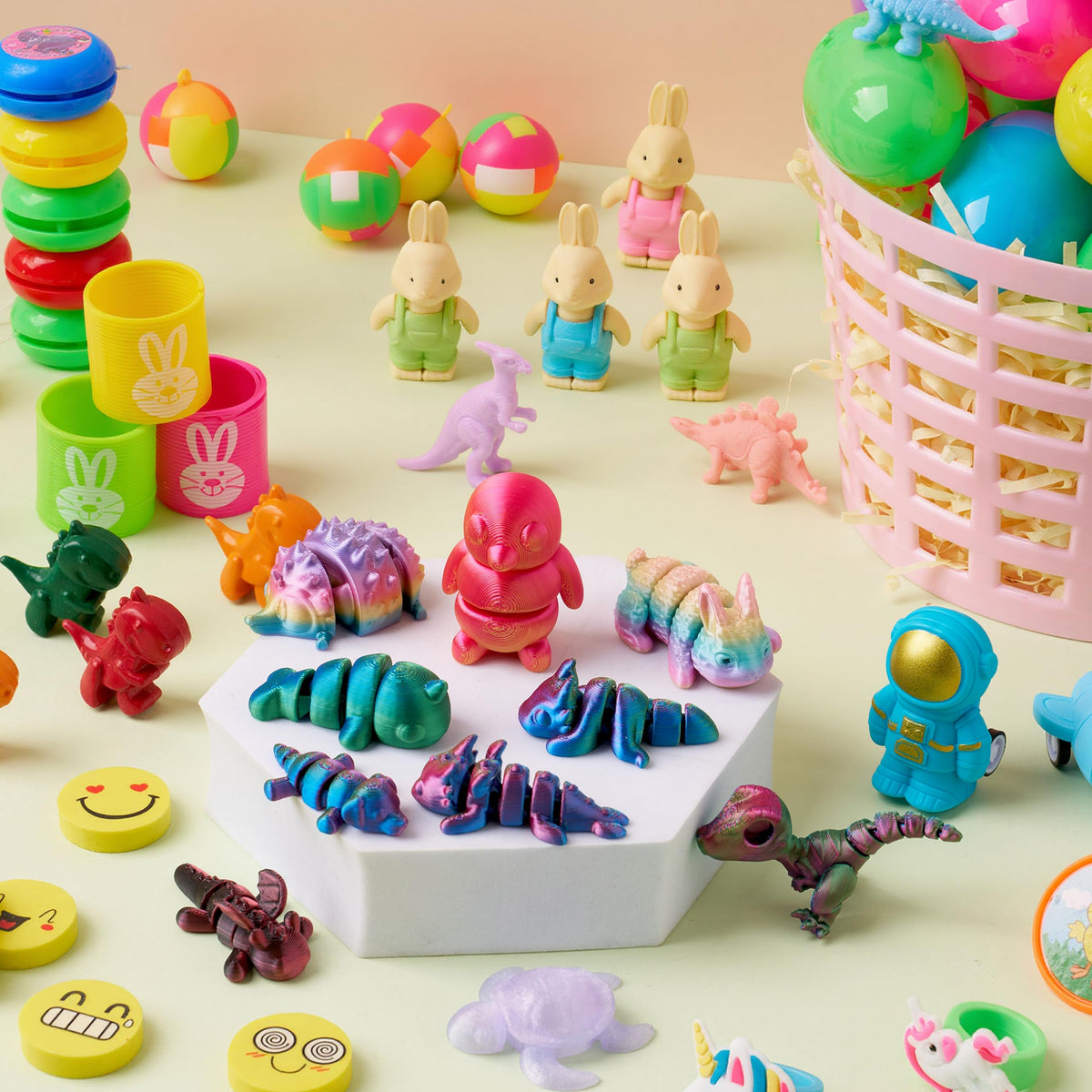 100 Pcs Prefilled Easter Eggs with Assorted Toys for Easter Hunt, Basket Stuffers & Classroom Prizes