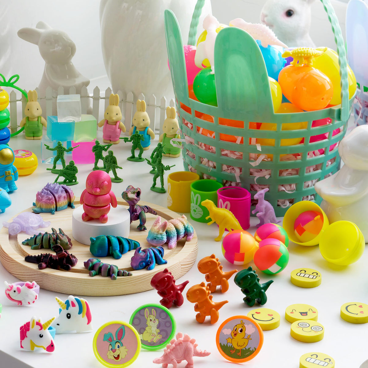 100 Pcs Prefilled Easter Eggs with Assorted Toys for Easter Hunt, Basket Stuffers & Classroom Prizes