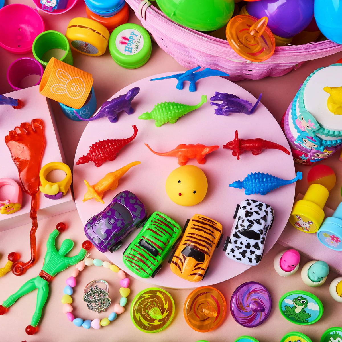 100Pcs 2.5in Toys and Stickers Prefilled Easter Eggs