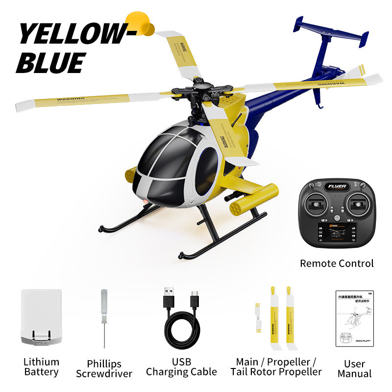 6-Channel RC Helicopter/Drone with One-Key Inverted Flight and Barometric Altitude Hold--AJ01