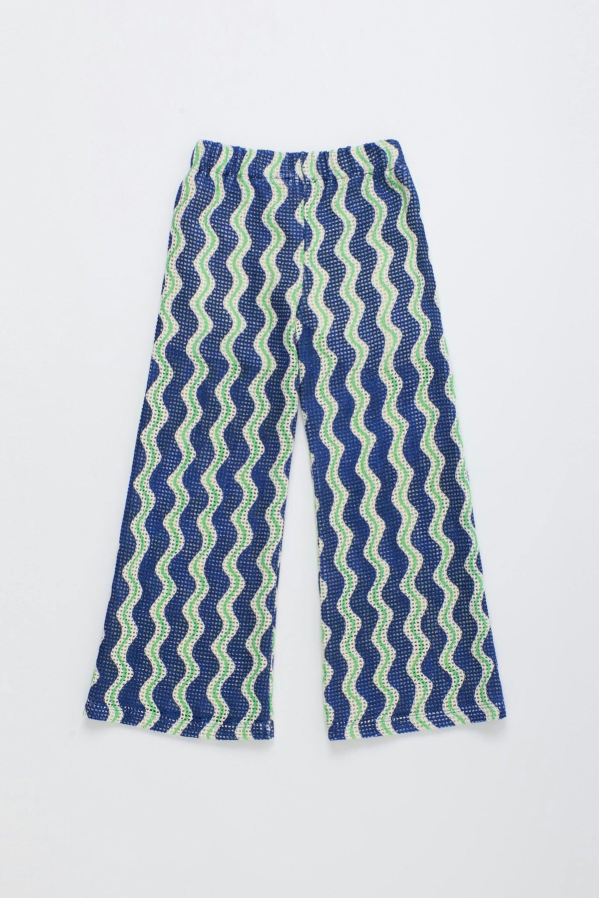 WAVY KNIT PANTS BLUE