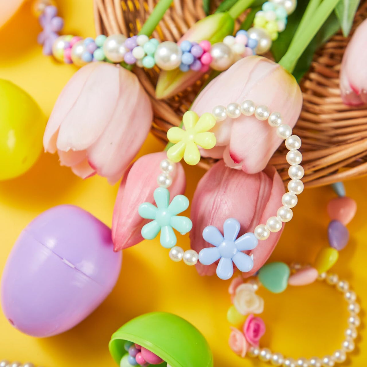 12 Pack Prefilled Easter Eggs with Jewelry Toys for Kids Party Favors & Classroom Prizes