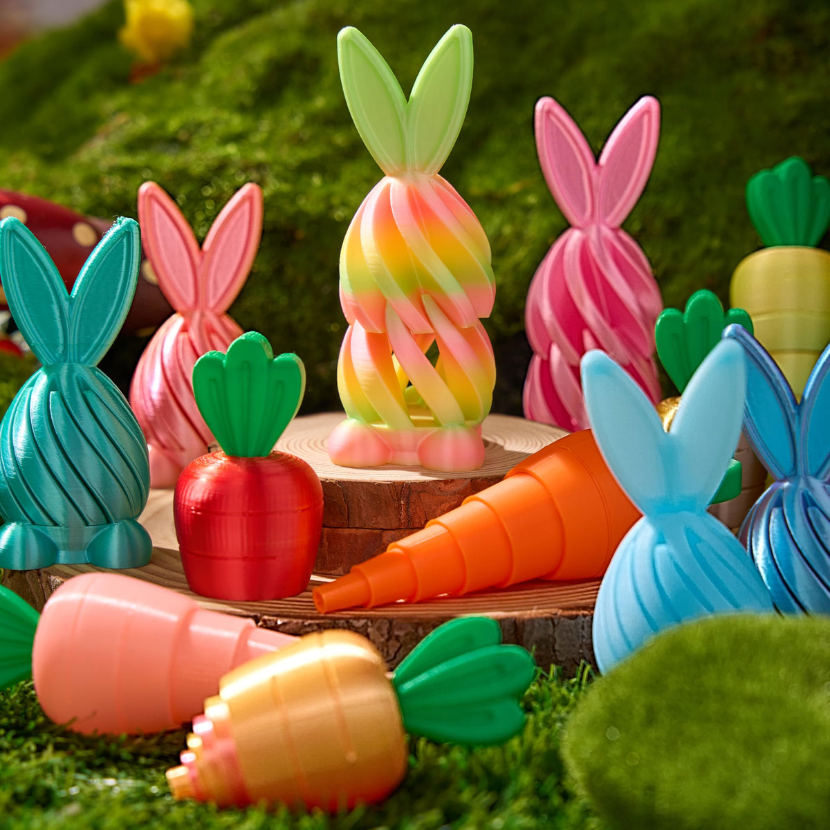 12 Pcs 3D Printed Easter Fidget Toys for Party & Classroom