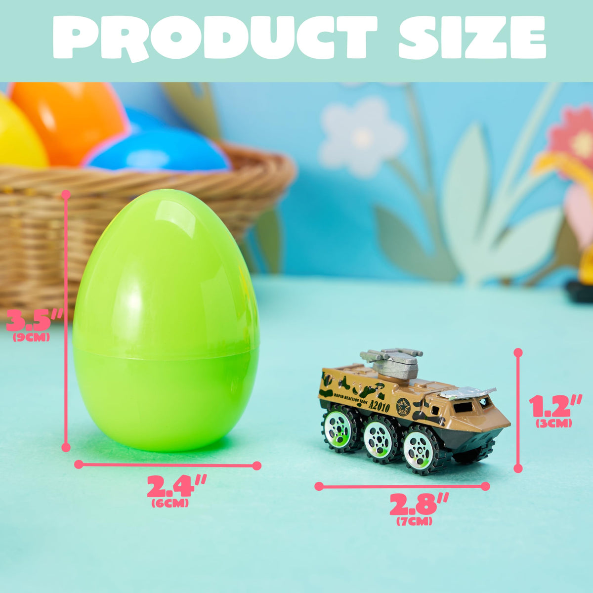 12Pcs Easter Eggs Prefilled with Die-cast Vehicles For Kids Easter Hunt Party Favors