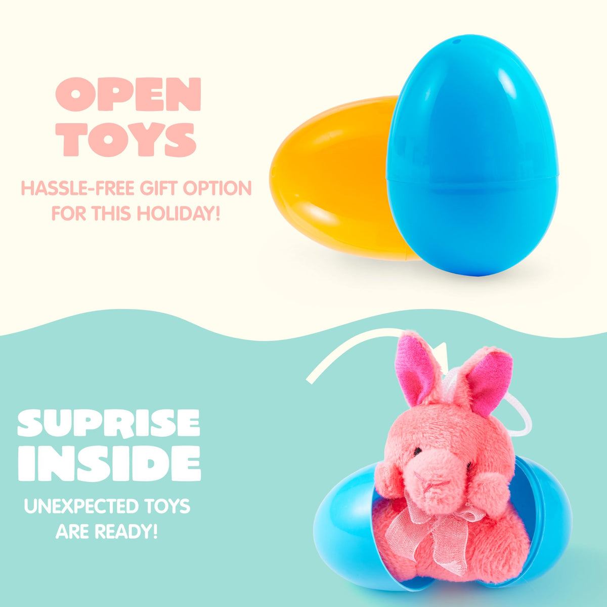 12 Pcs Prefilled Easter Eggs with Plush Toys for Egg Hunt, Party Favors & Classroom Prizes