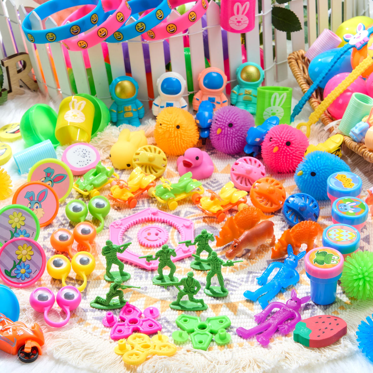 144 Pcs Prefilled Easter Eggs with Toys & Stickers for Egg Hunt, Party Favors & Classroom Prizes