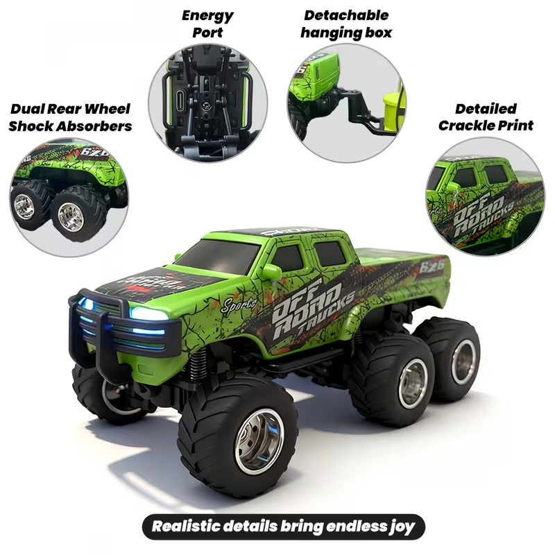 1/64 Off-Road High-Speed Six-Wheel Alloy Remote Control Car - TCY24