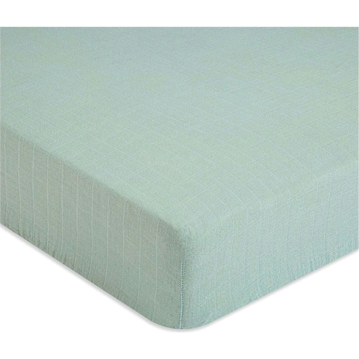 Muslin Fitted Crib Sheet (Evergreen)