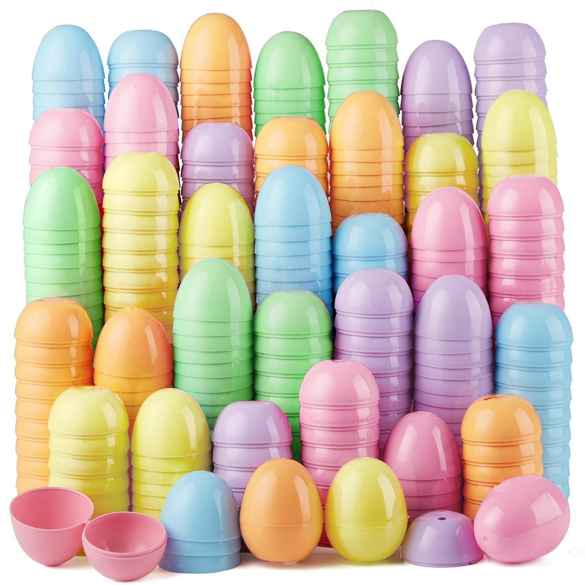 1000Pcs 2.3in Colorful Bright Plastic Pastel Easter Eggs for Easter Hunt