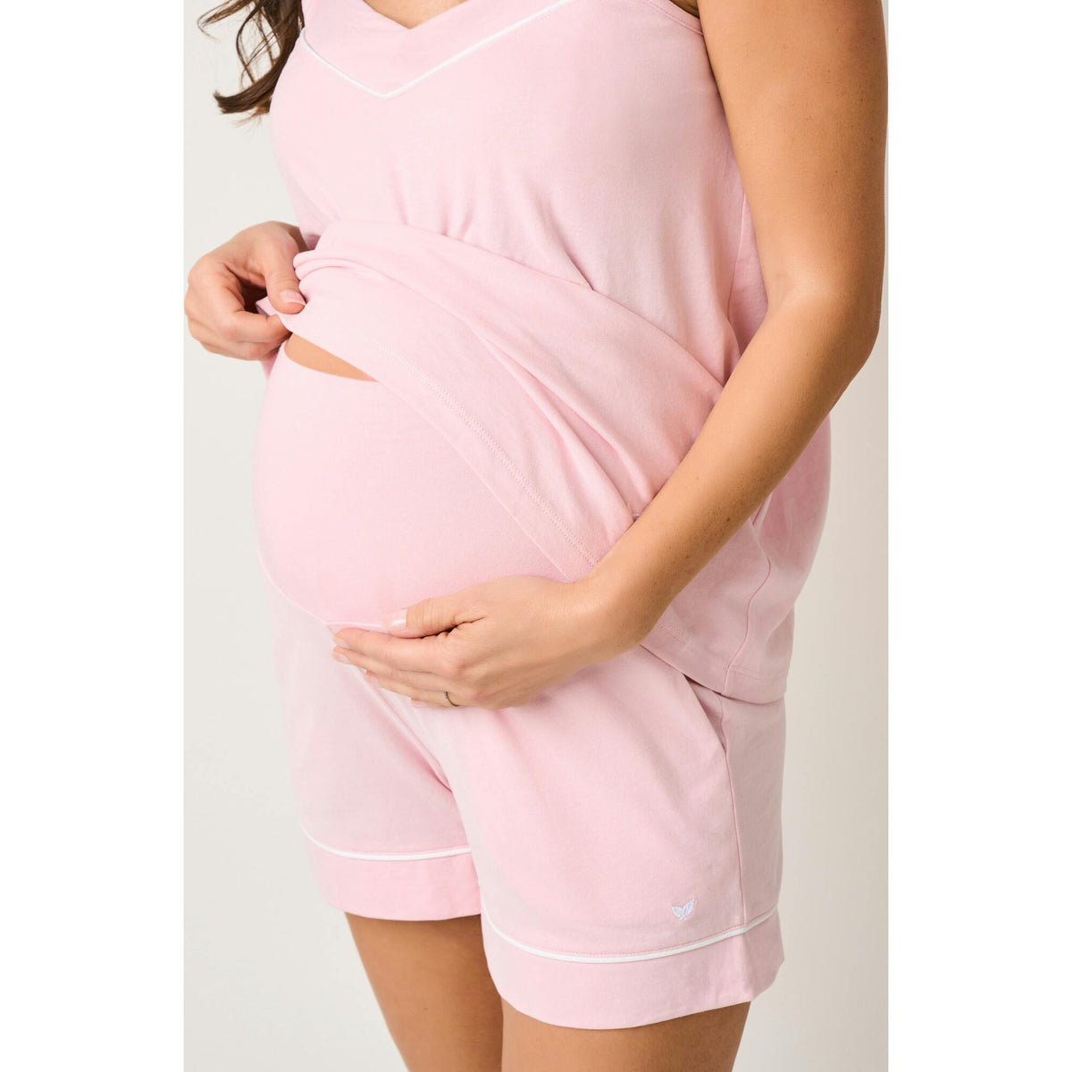 Women's Pima Maternity Shorts in Pink