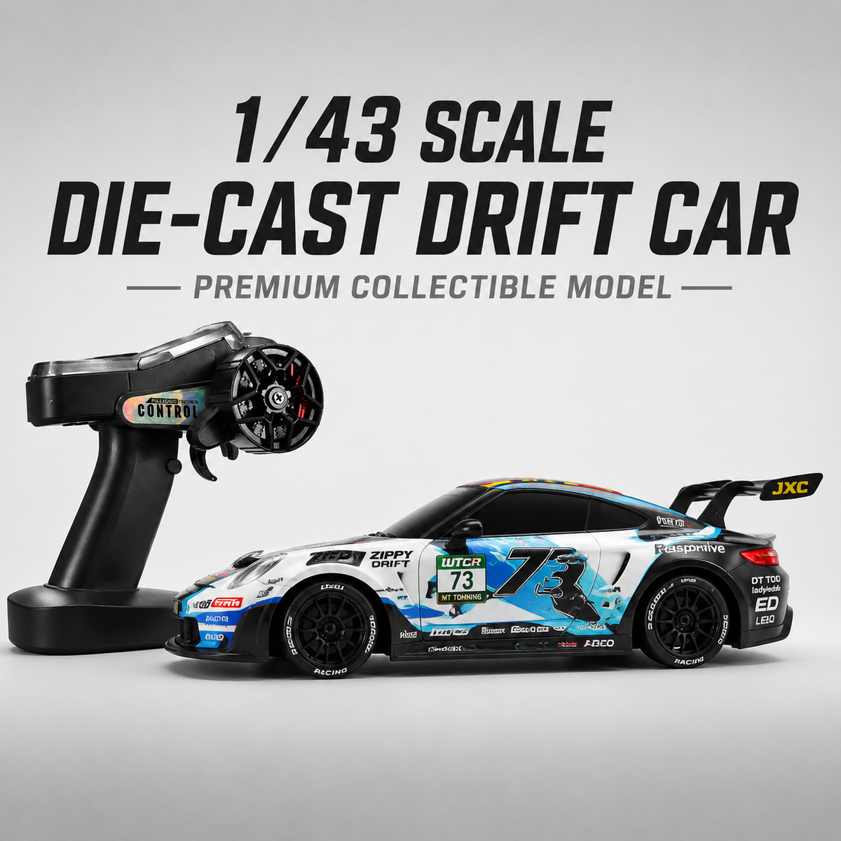 1:43 Scale RTR 4WD High-Speed GT3 RS RC Race Car - JX02