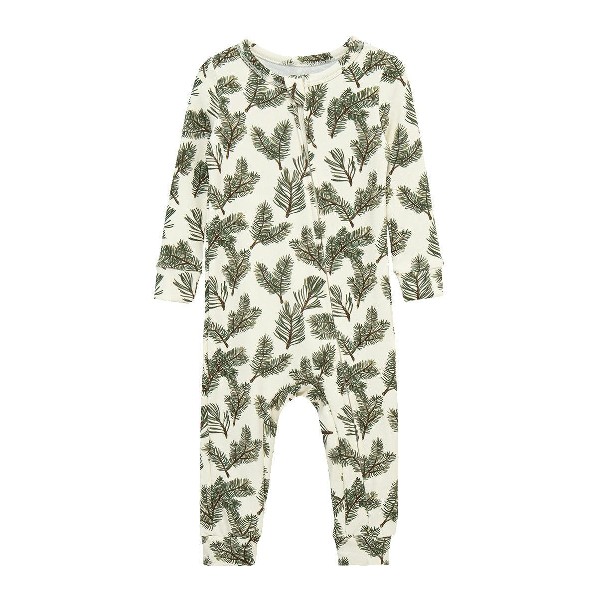Pine Brushed Zipper Pajama