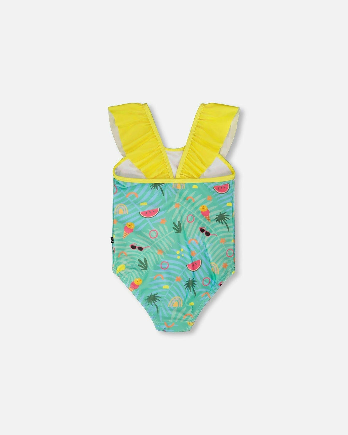 One-Piece Swimsuit Green Beach Print