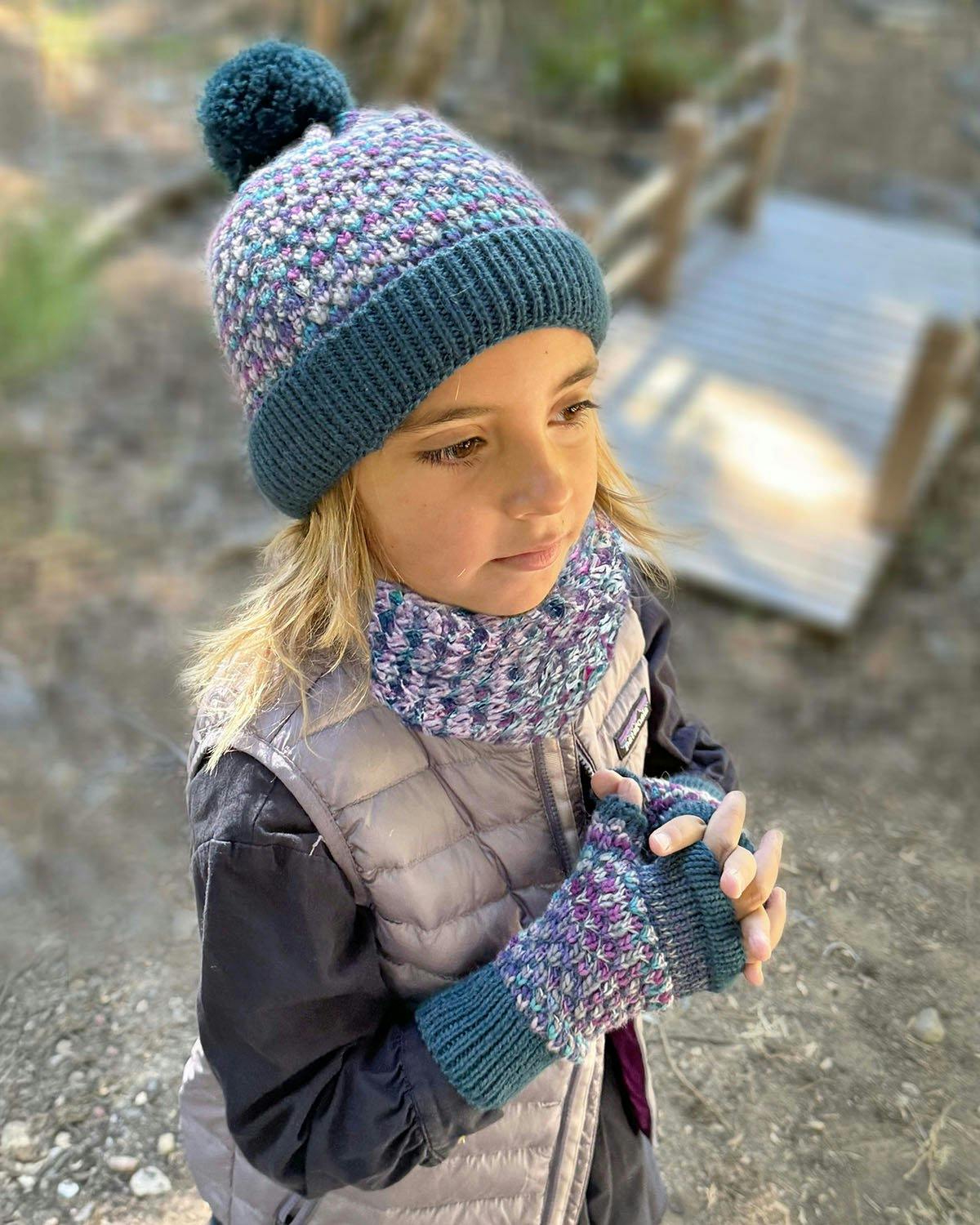 Kids Speckle Pom Pom Beanie