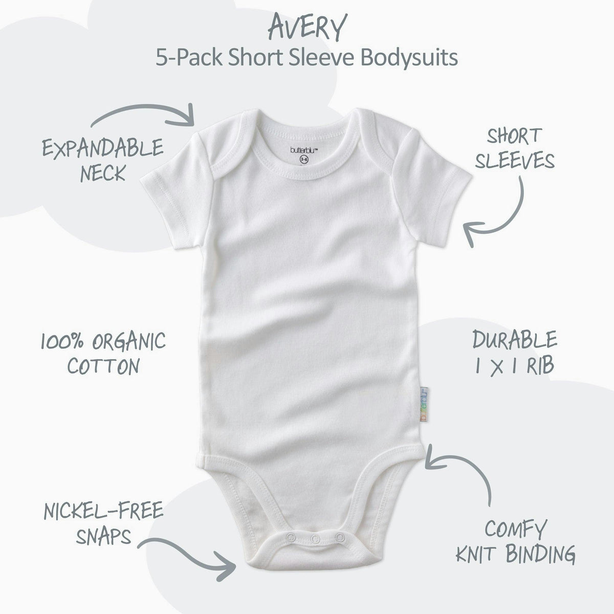 AVERY 10-Pack Short Sleeve Bodysuits