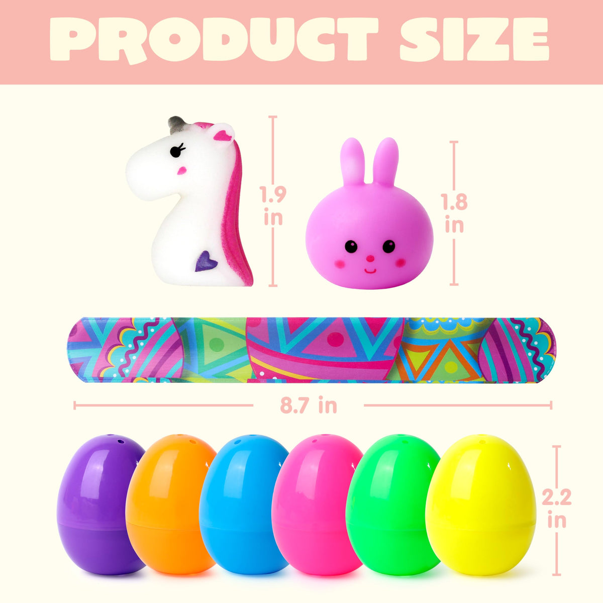 200 Pcs Prefilled Easter Eggs with Toys & Stickers, Easter Party Favors for Kids