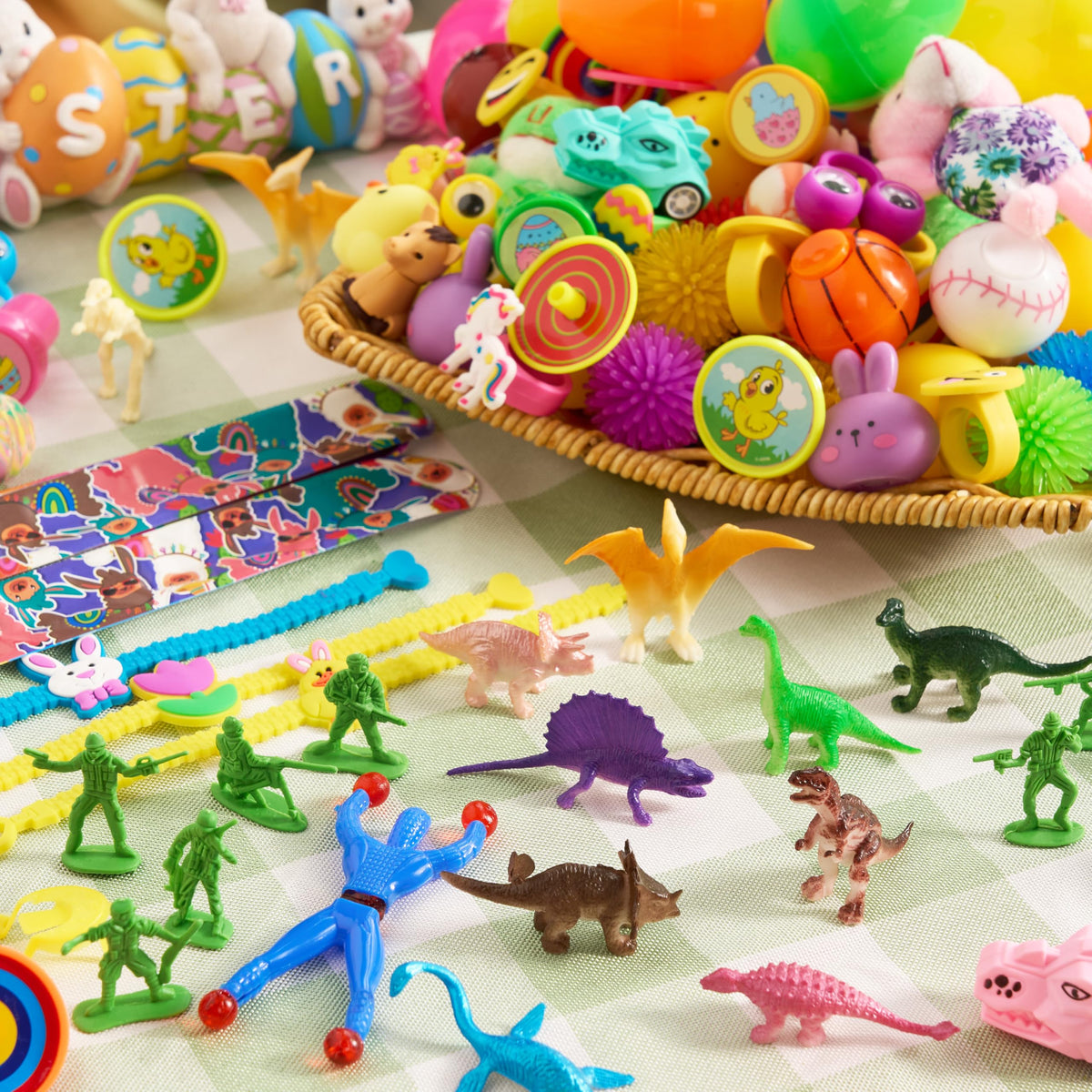 200 Pcs Prefilled Easter Eggs with Toys & Stickers, Easter Party Favors for Kids