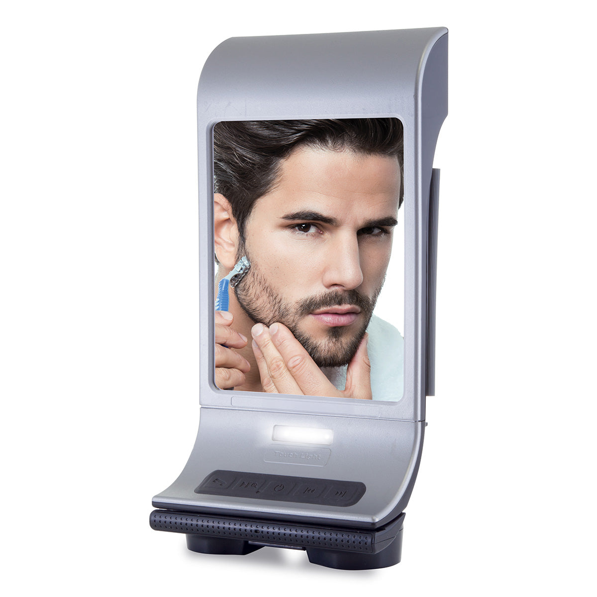 Fog-Free Shower Mirror and Bluetooth Speaker