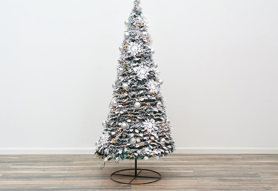 Pop-Up 6 Ft. White Flocked Christmas Tree