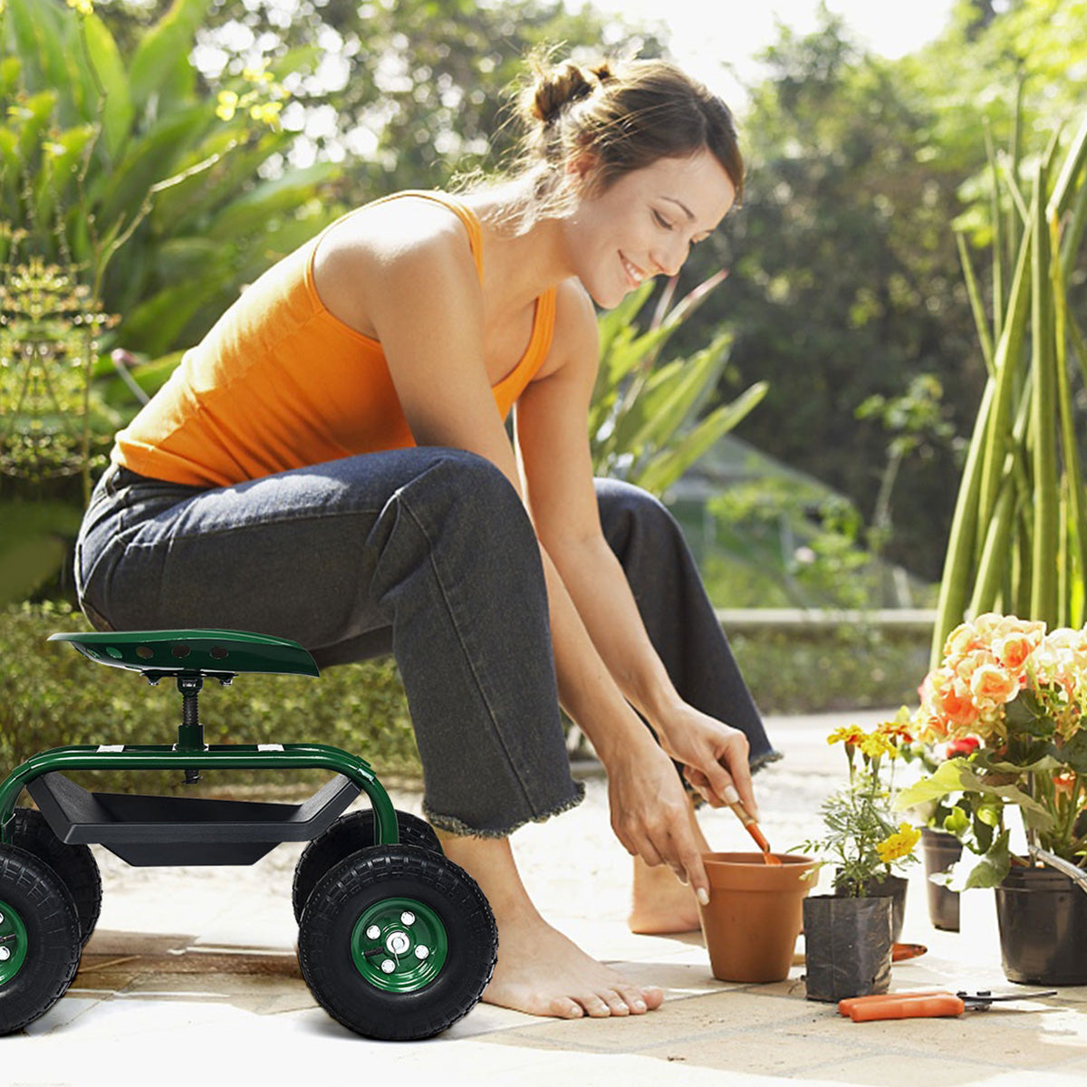 Heavy Duty Rolling Garden Seat