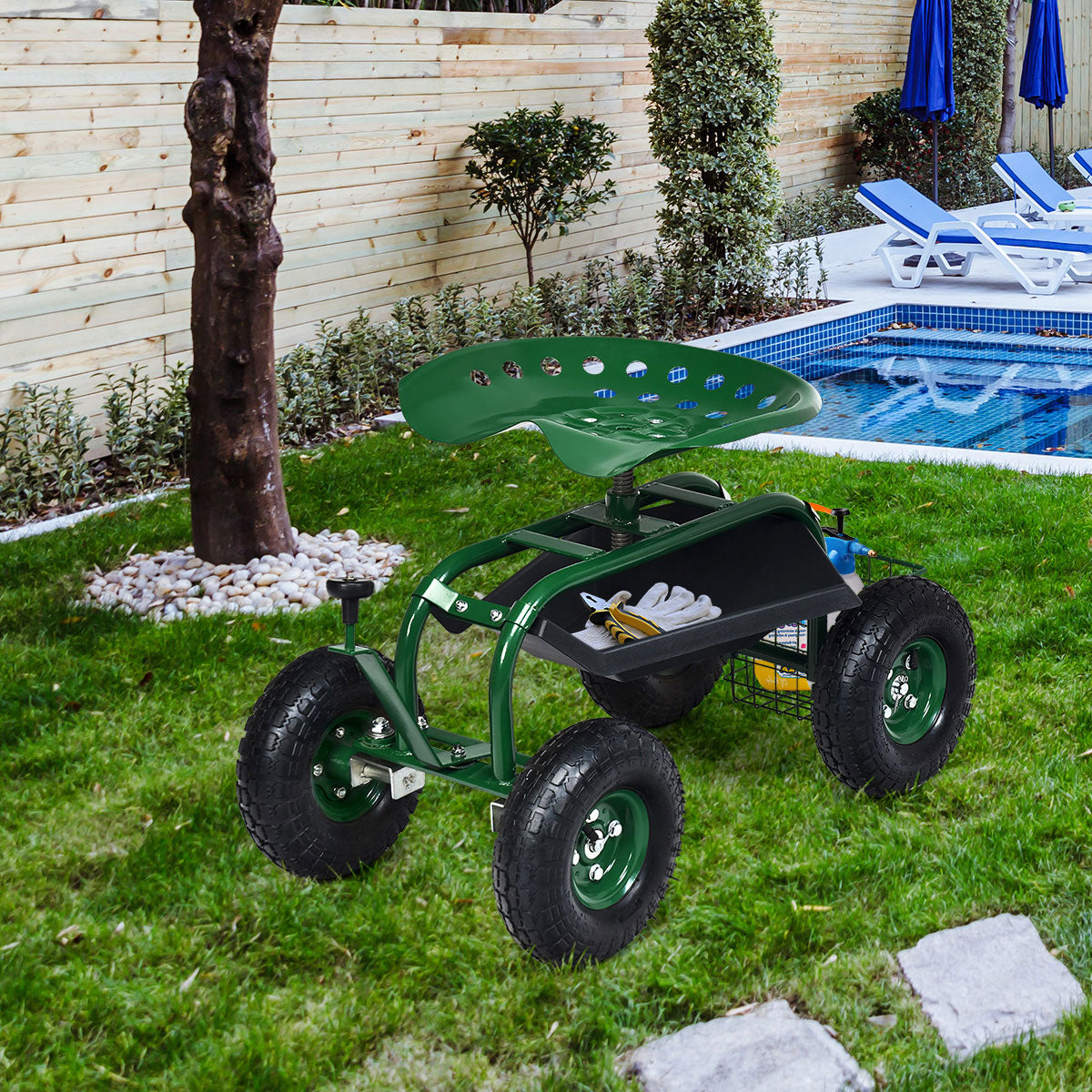 Heavy Duty Rolling Garden Seat