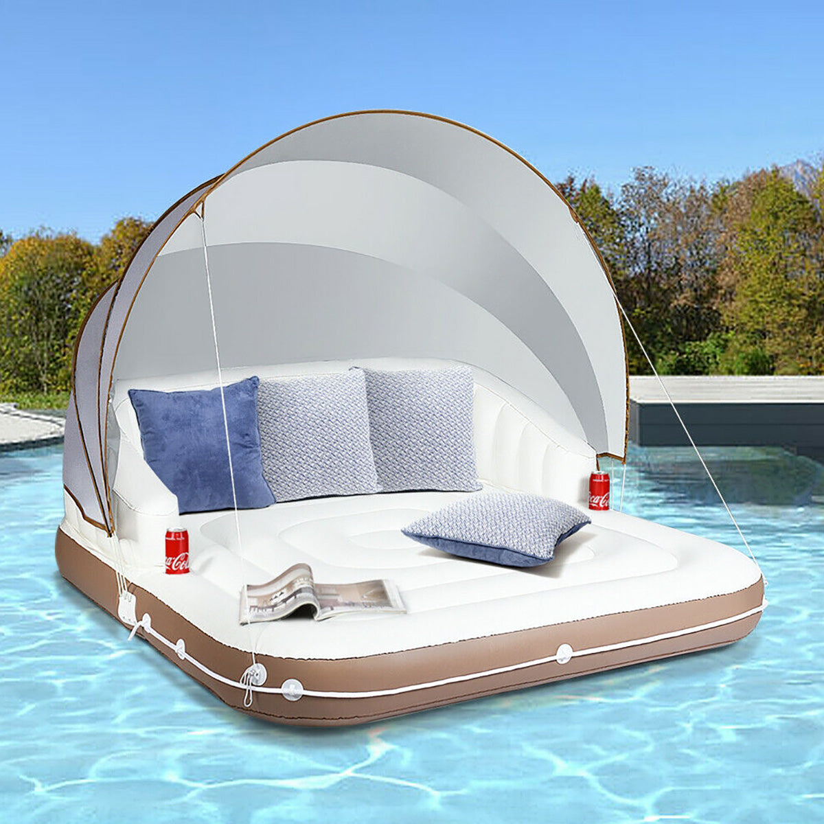 Floating Pool Lounge with Canopy