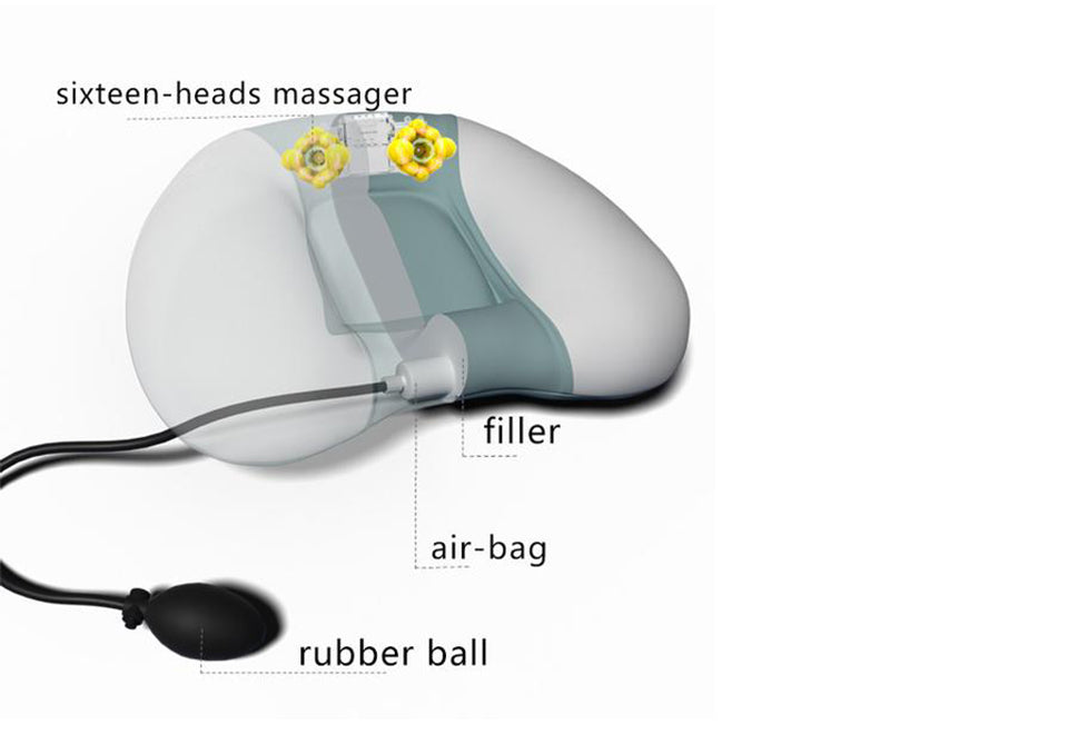 Height Adjusting Massage Pillow with Heat
