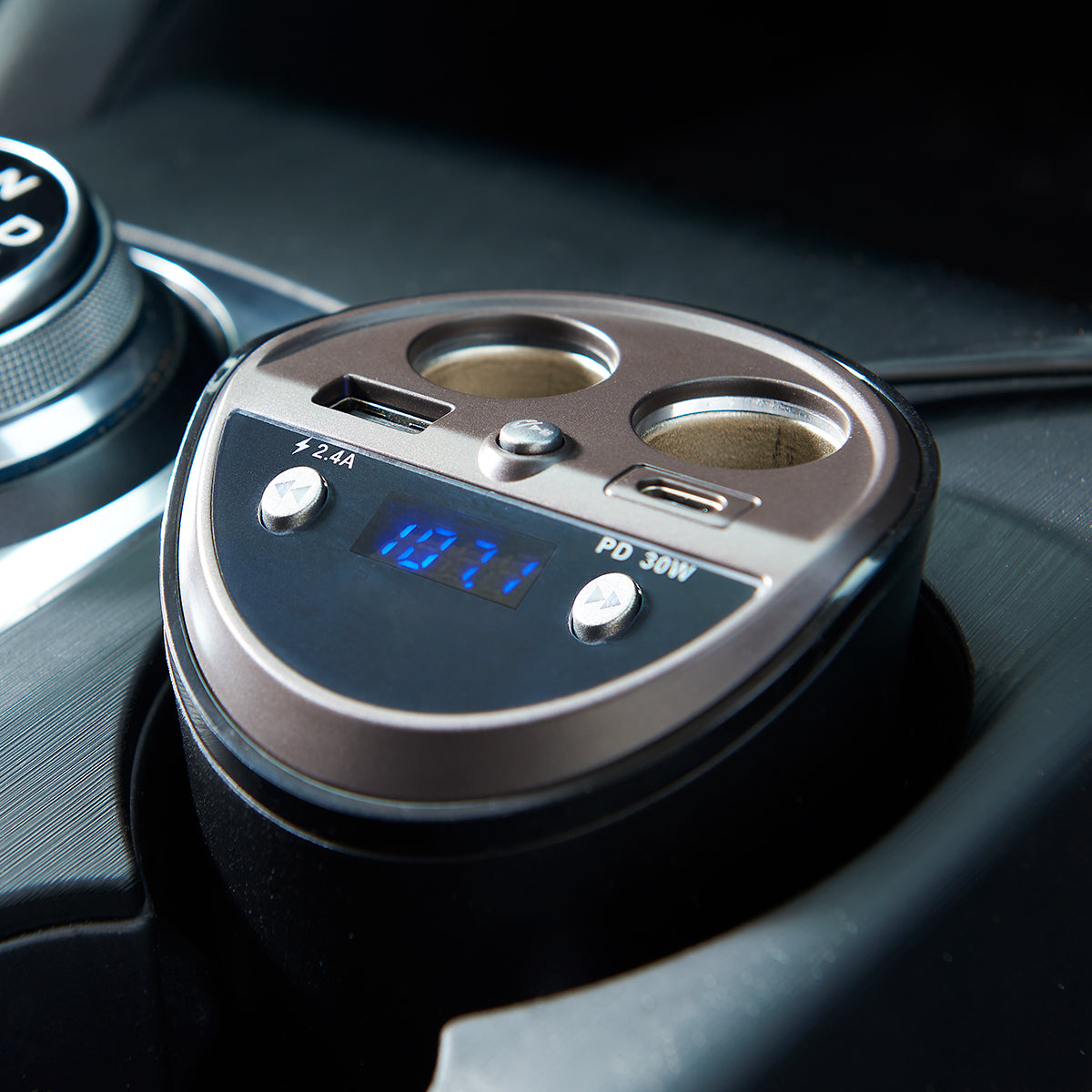 Cupholder Power Station and Bluetooth Transmitter