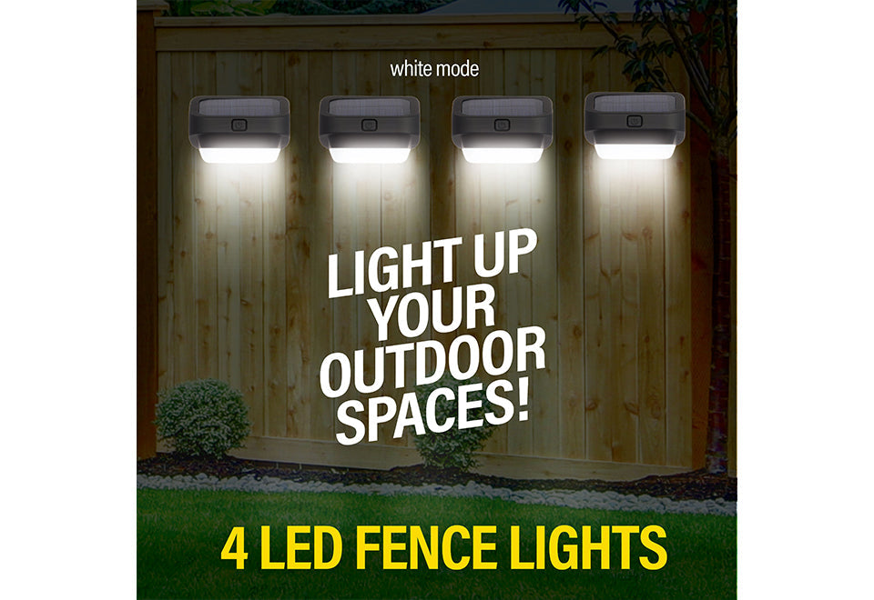 LED Solar Fence Lights (4-Pack)