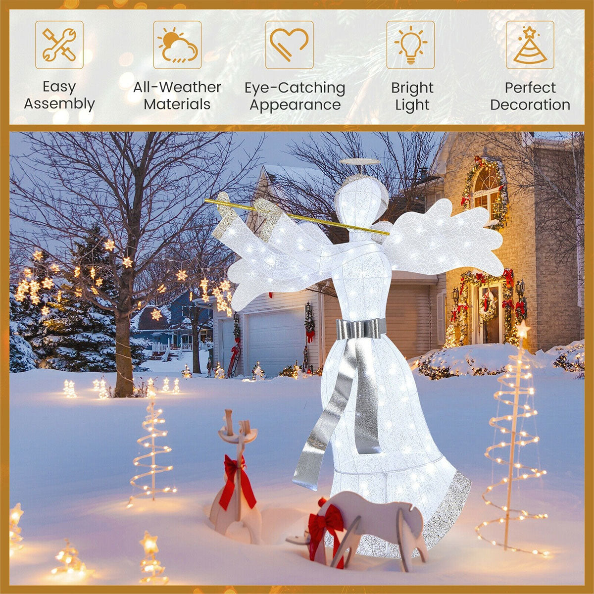 5-Ft. Prelit Lawn Angel