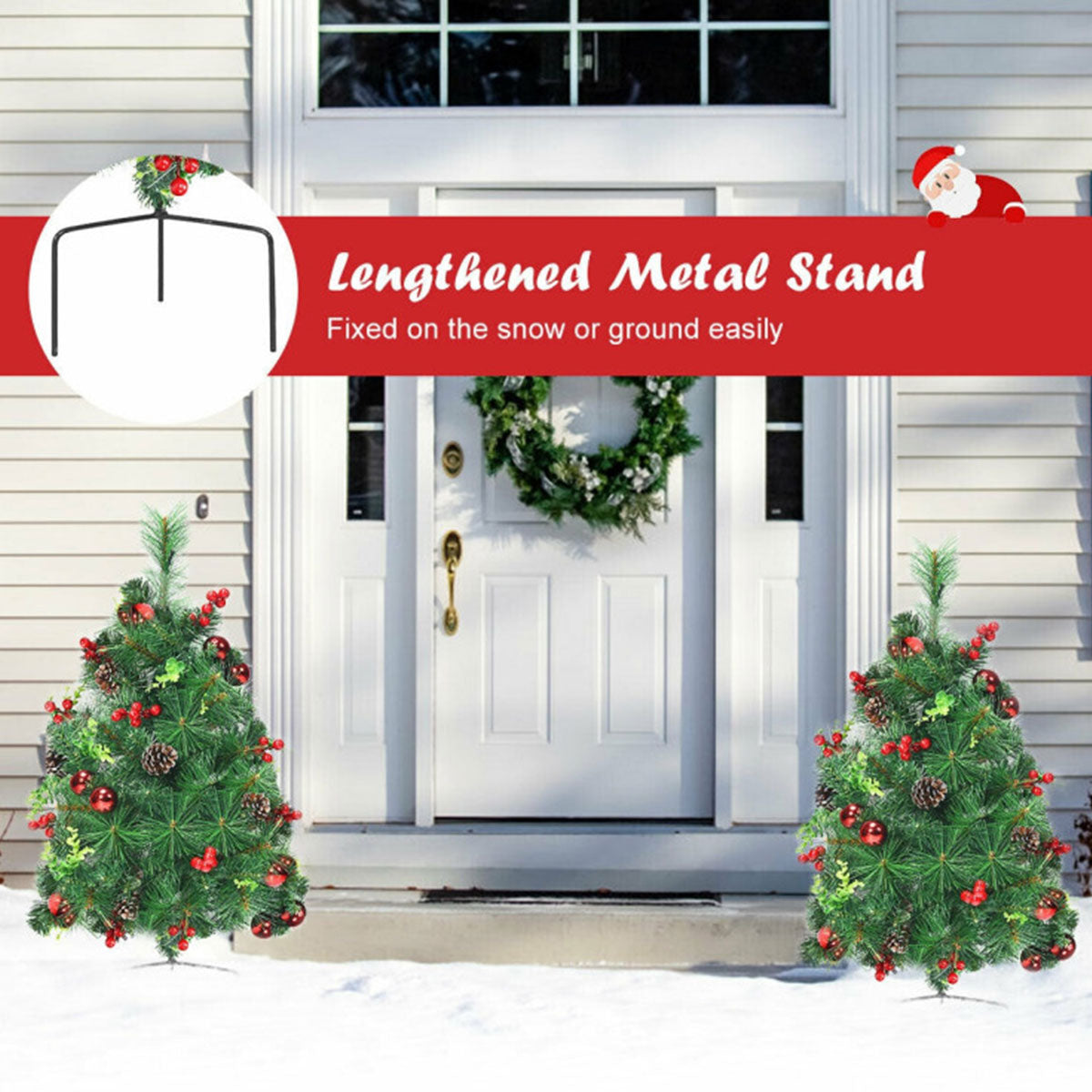 2-Ft. Cordless Pre-Lit Walkway Trees (Set of 2)