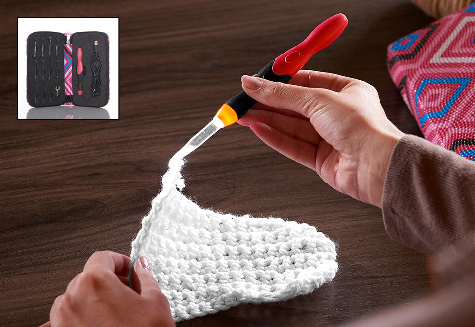 LED Crochet Hooks with Interchangeable Heads