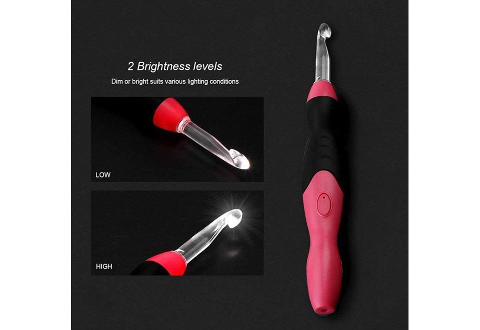 LED Crochet Hooks with Interchangeable Heads