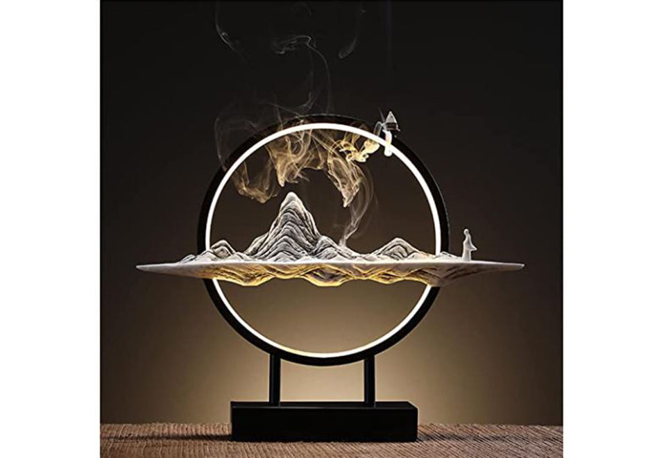 Mountain Incense Burner with LED Lamp