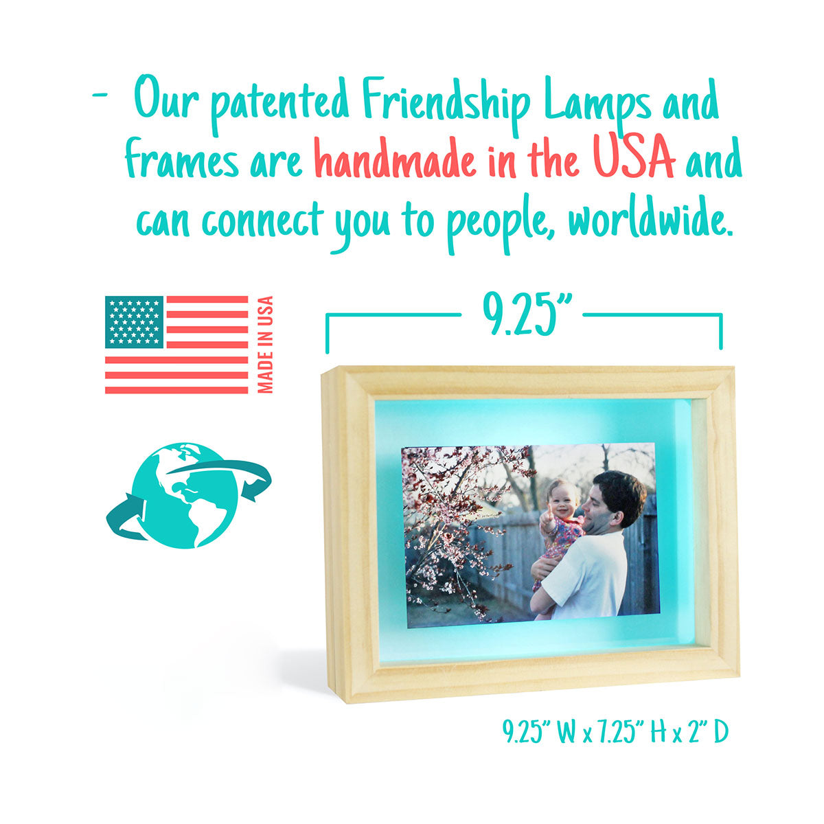 Long Distance Friendship Picture Frame Lamps (Set of 2)