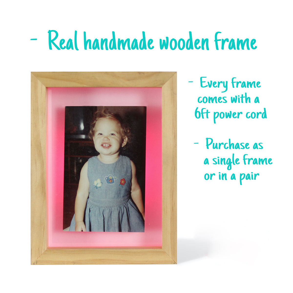 Long Distance Friendship Picture Frame Lamps (Set of 2)