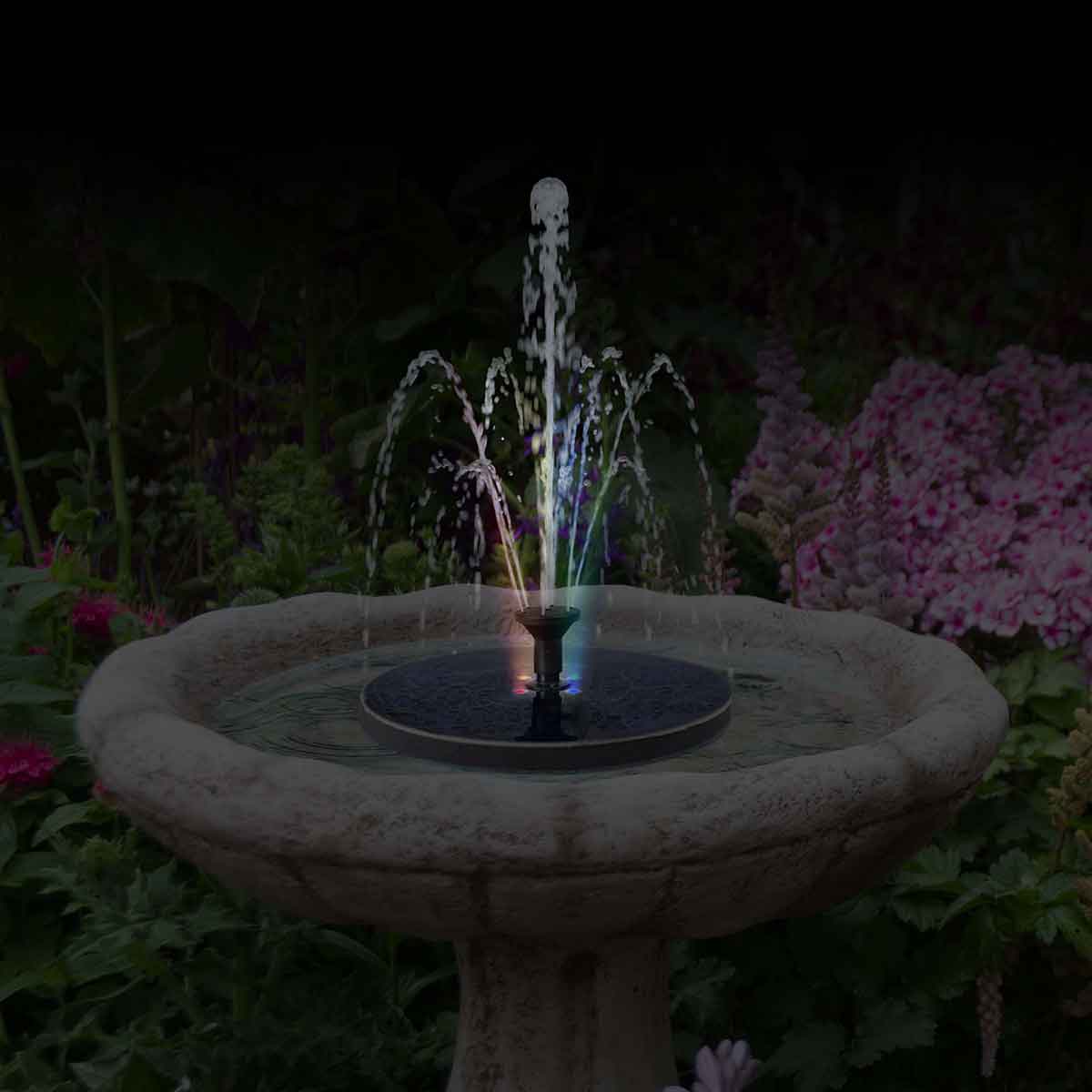 Solar Color-Changing Water Fountain