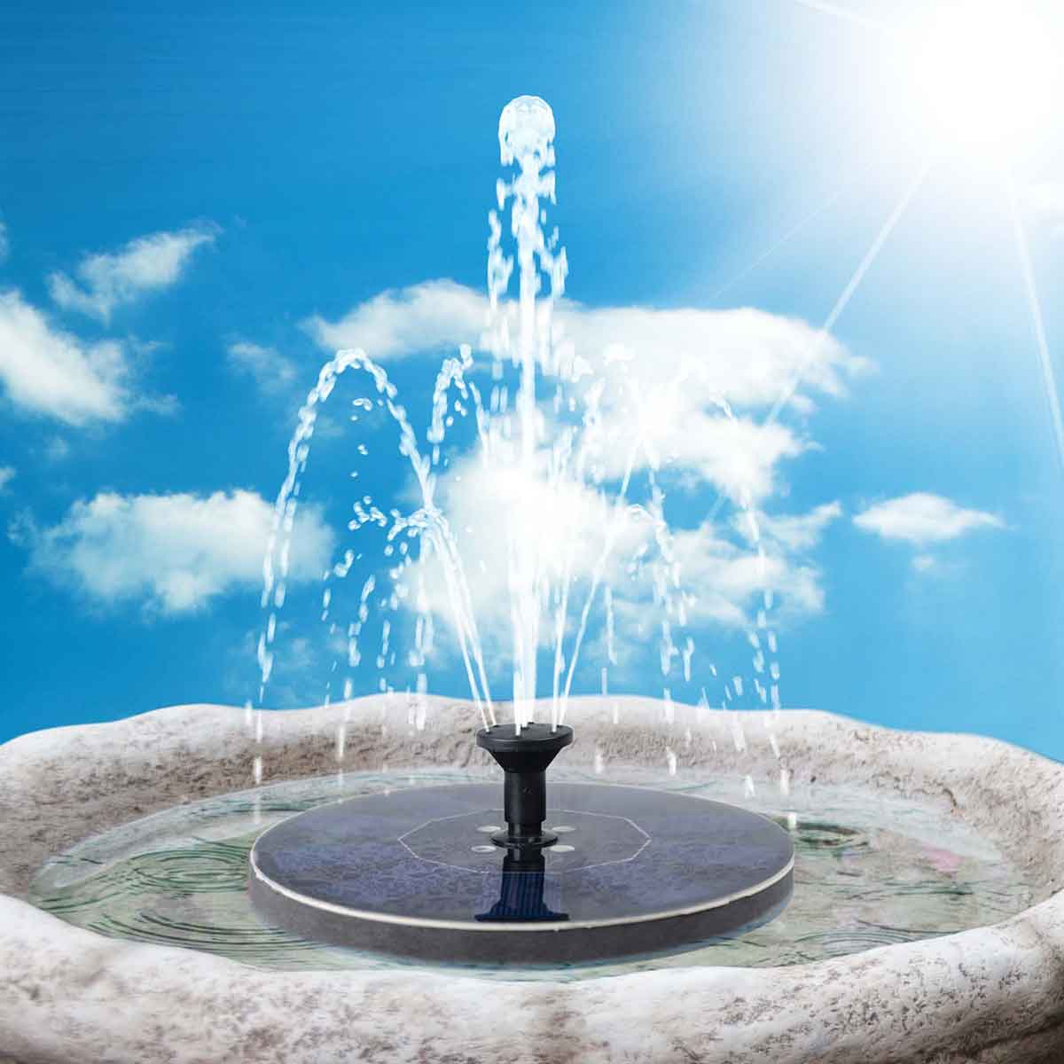 Solar Color-Changing Water Fountain