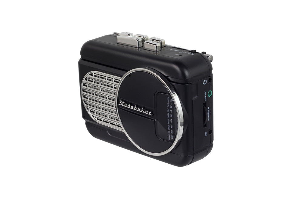 Studebaker Personal Cassette Player with Built-in Speaker