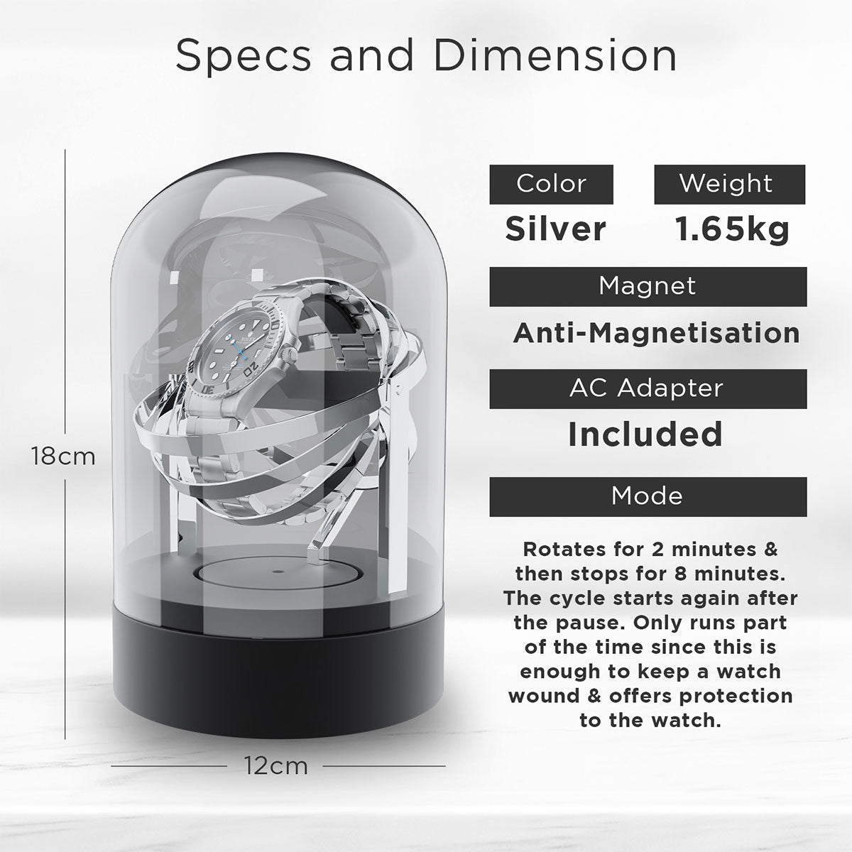 Luxury Glass Automatic Watch Winder
