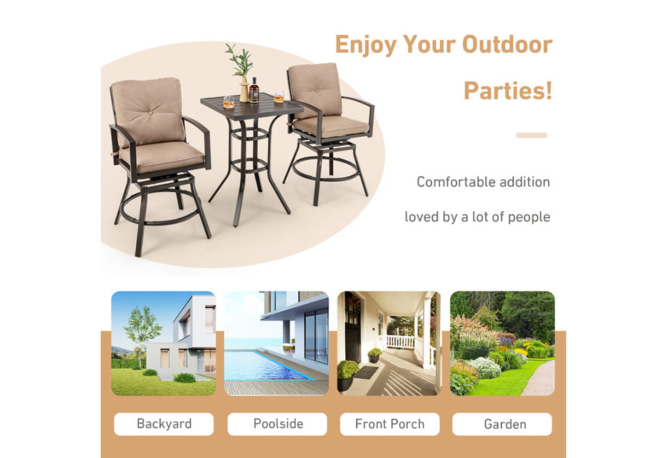 3-Piece Swivel Bar Table Set
