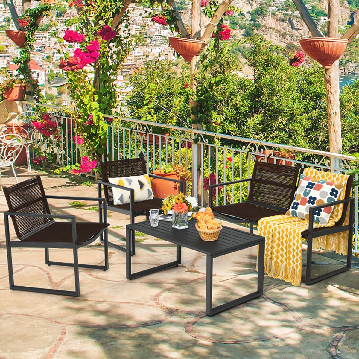 4-Piece Patio Set with Loveseat
